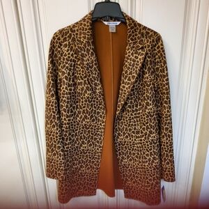 Nygard Leopard-Print Blazer in Brown and Tan